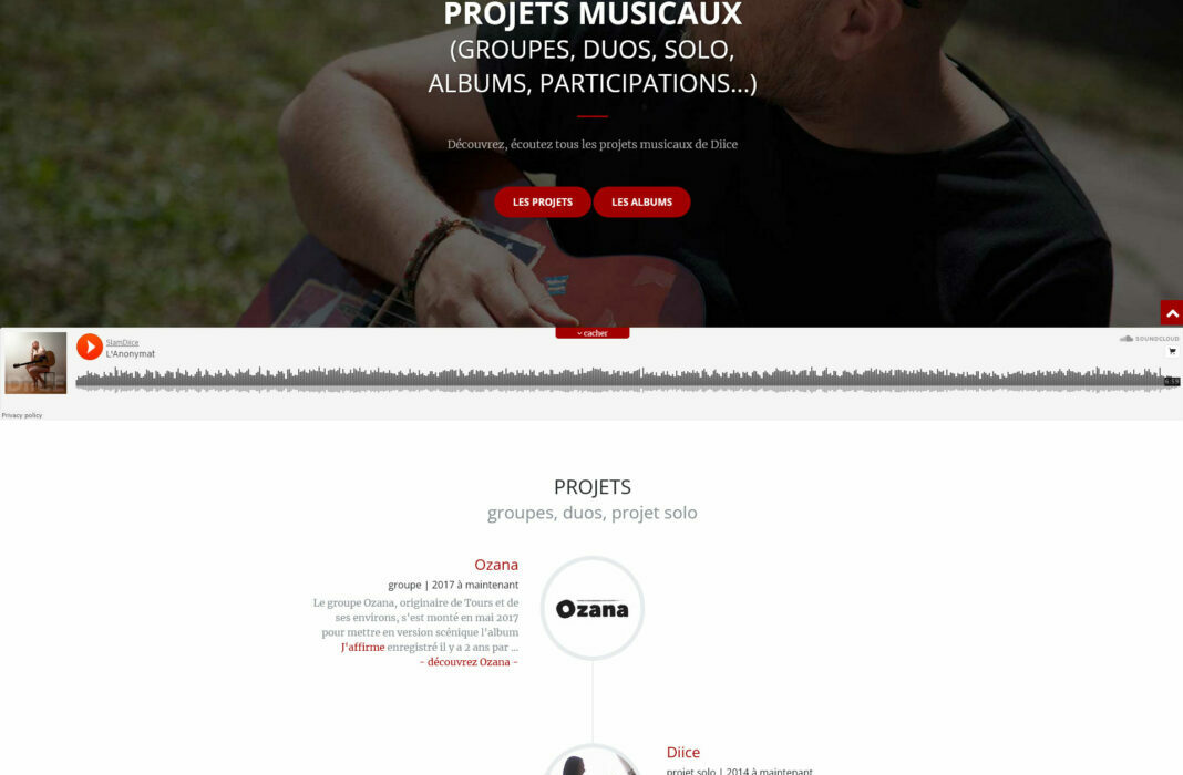 Site Diice Musicals Projects