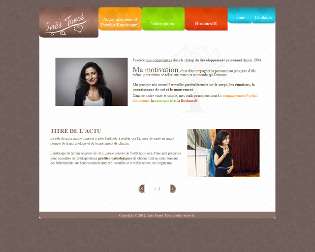 Site Inès Tomé, Naturopathe